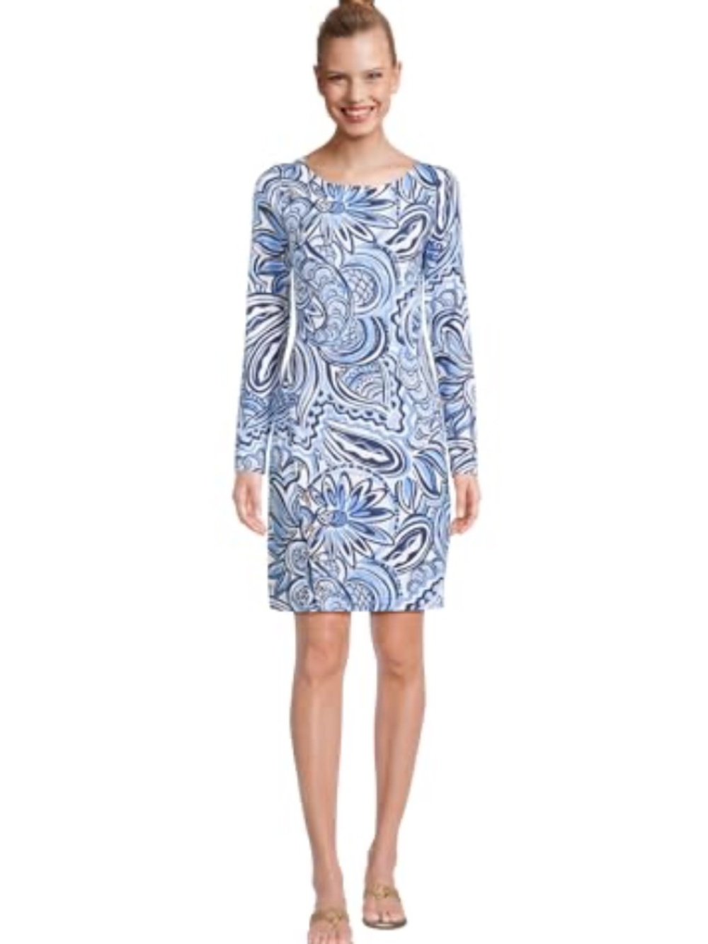 Lilly Pulitzer Maddox Straight Dress sz XXL Resort White Blue UPF 50+ NWOT